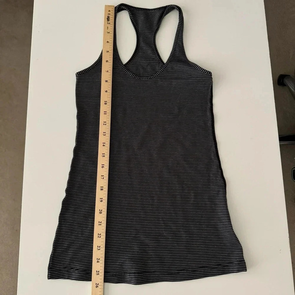 Lululemon Cool Racerback Tank Mini Pop Stripe Black / Heather Slate size 4 - Picture 6 of 8